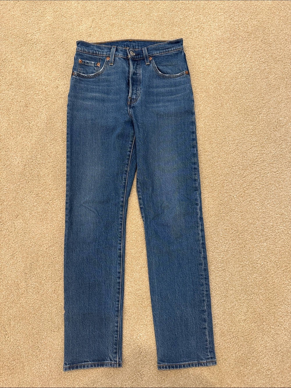 Levi's Straight-Leg Jeans in Dark Blue Denim